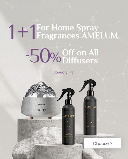 For AMELUM spray home fragrances 1+1 and all diffusers -50%